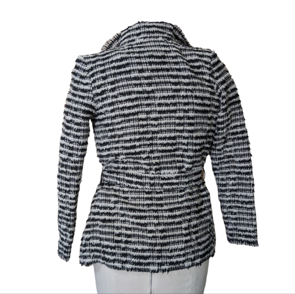 IRO Luna Textured Black and White  Wrap Jacket ..Size 34 - Picture 5 of 11